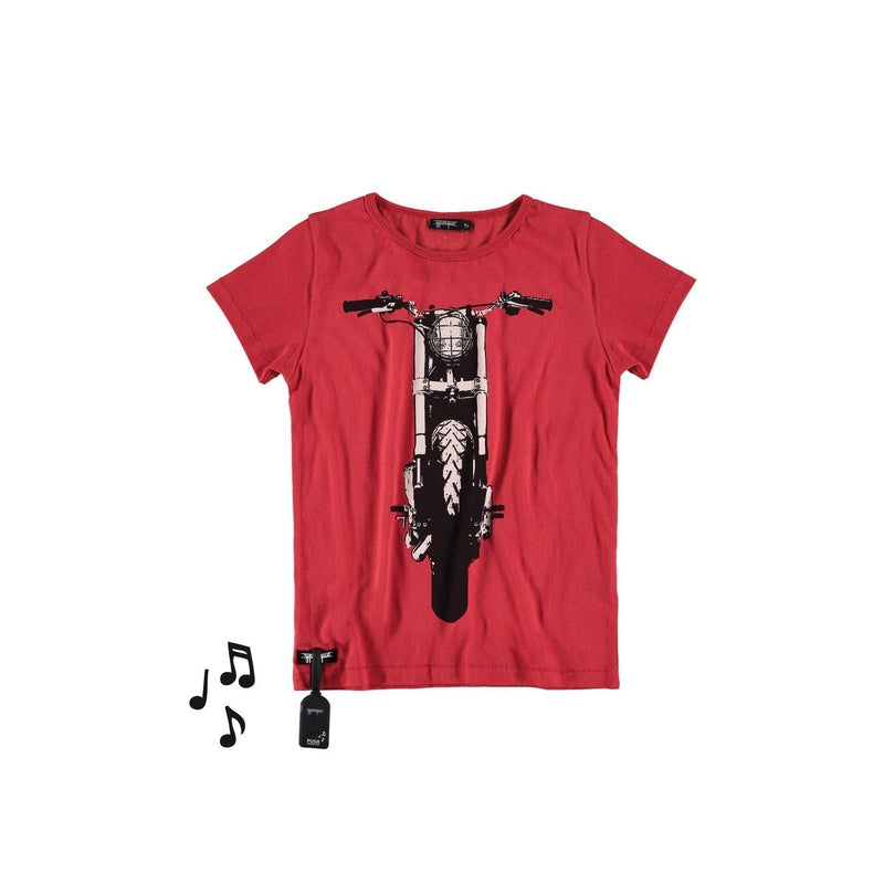 red motorbike tee