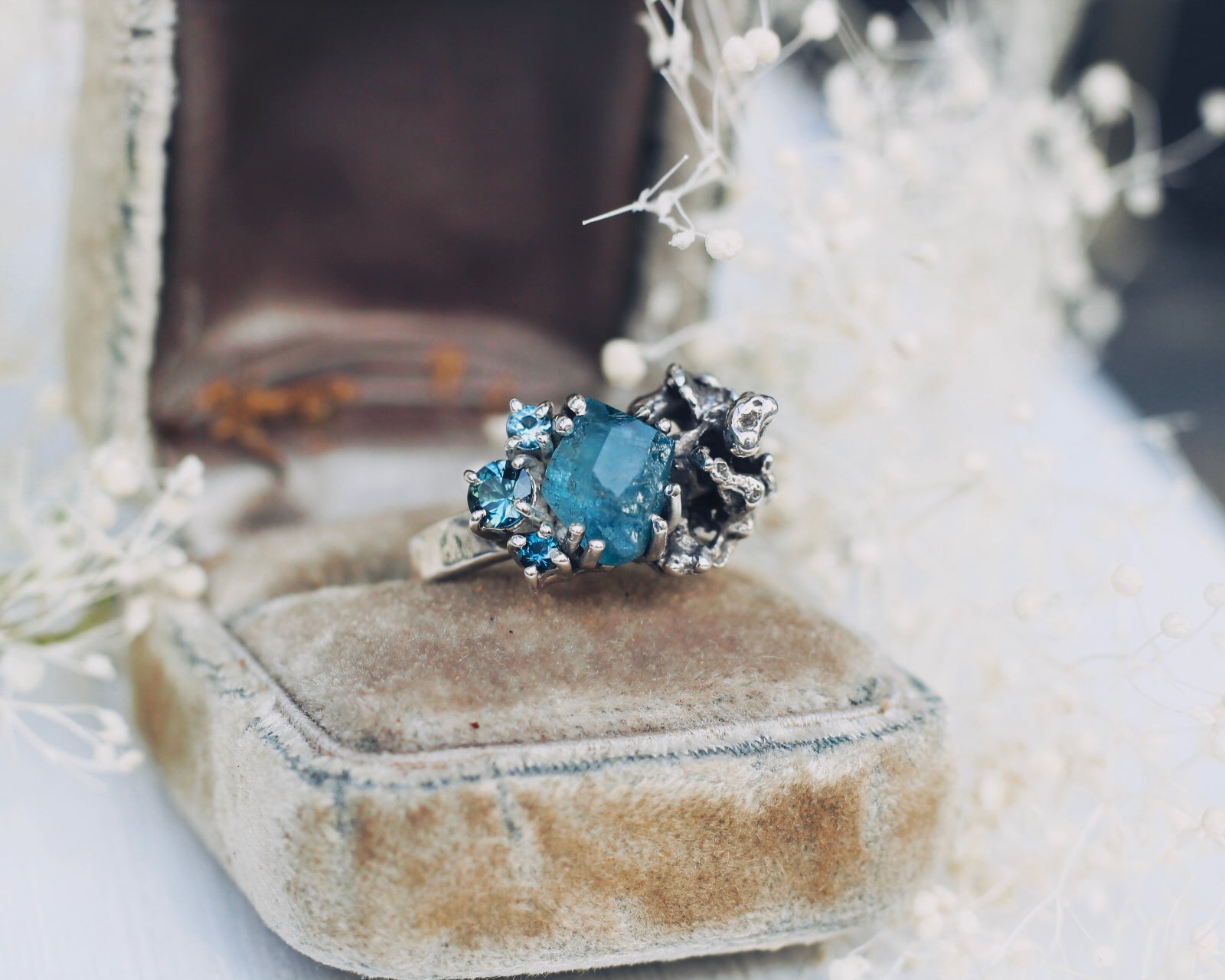 custom aquamarine ring