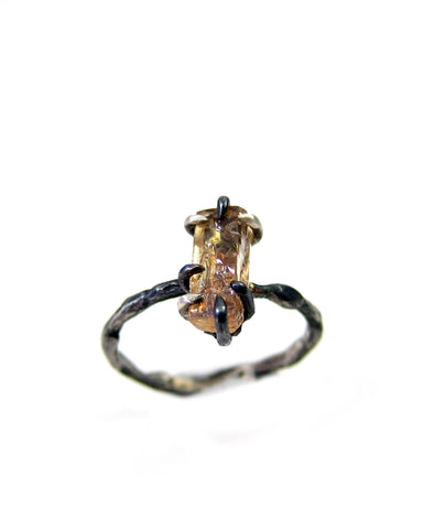 Callirrhoe Jewellery rustic set imperial topaz ring