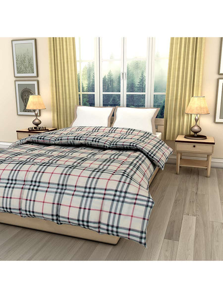 Square Checks Single Bed Reversible Ac Comforter - EC-DDQ25MA85 Square Checks Single Bed Reversible Ac Comforter - EC-DDQ25MA85