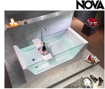 glass bathtub, modern vanities, luxury tubs