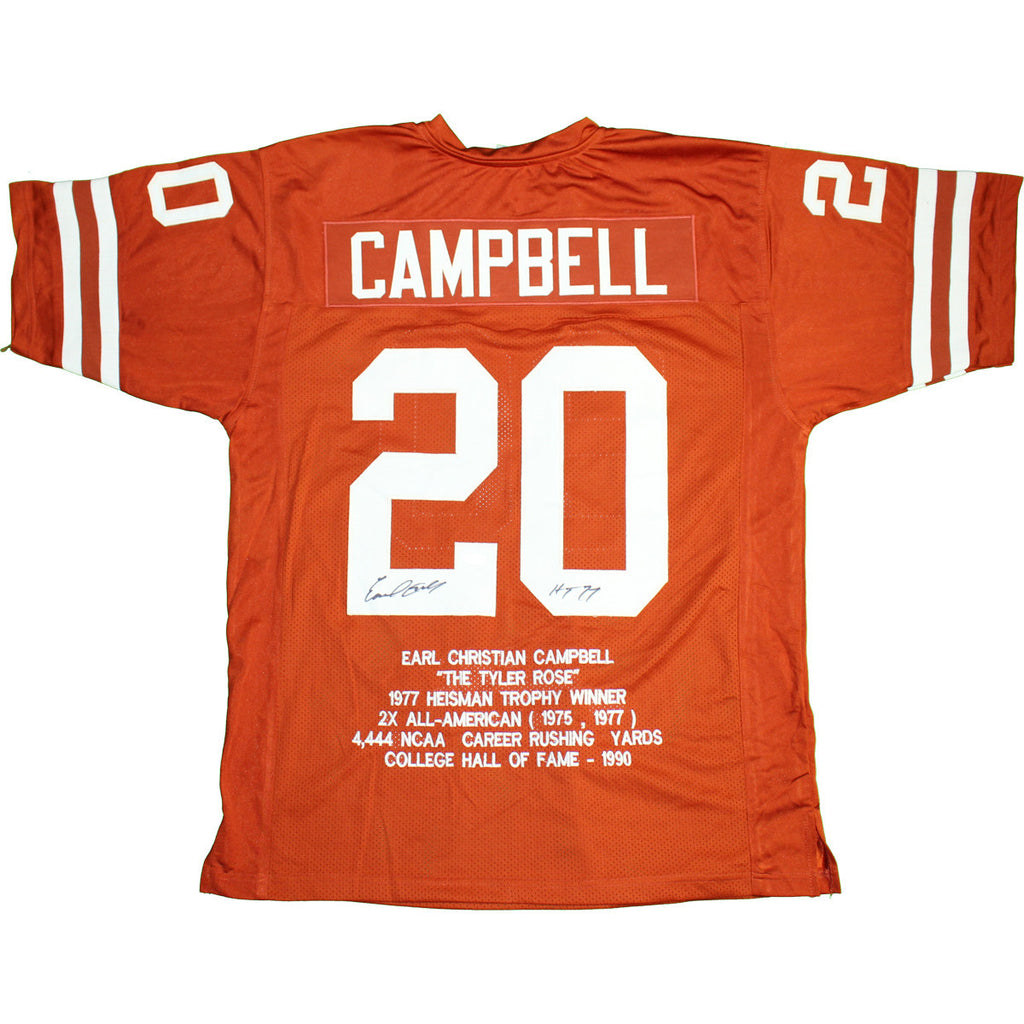 earl campbell signed texas jersey