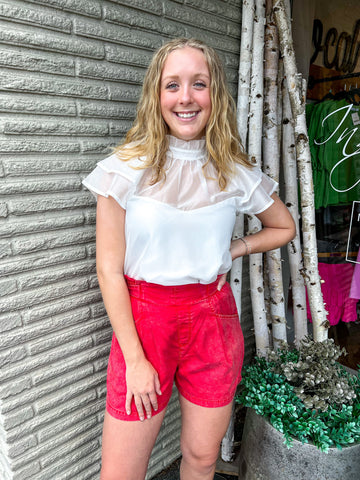 "Say Yes" White Sheer Top