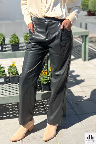 Black Leather Trouser Pants