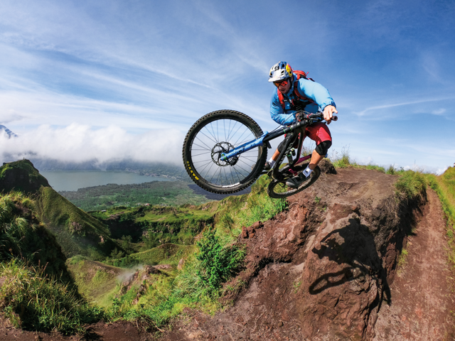 Image of biker in air taken with gopro hero8