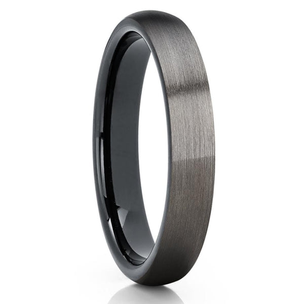 9mm Gunmetal Tungsten Wedding Ring Black Ring Tungsten Wedding Band Clean Casting Jewelry