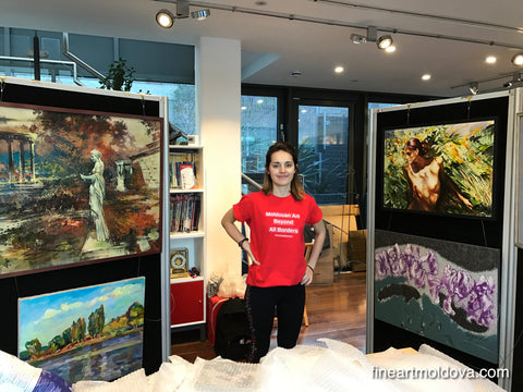 The Toporas Online Art Gallery owner at the exhibition in London