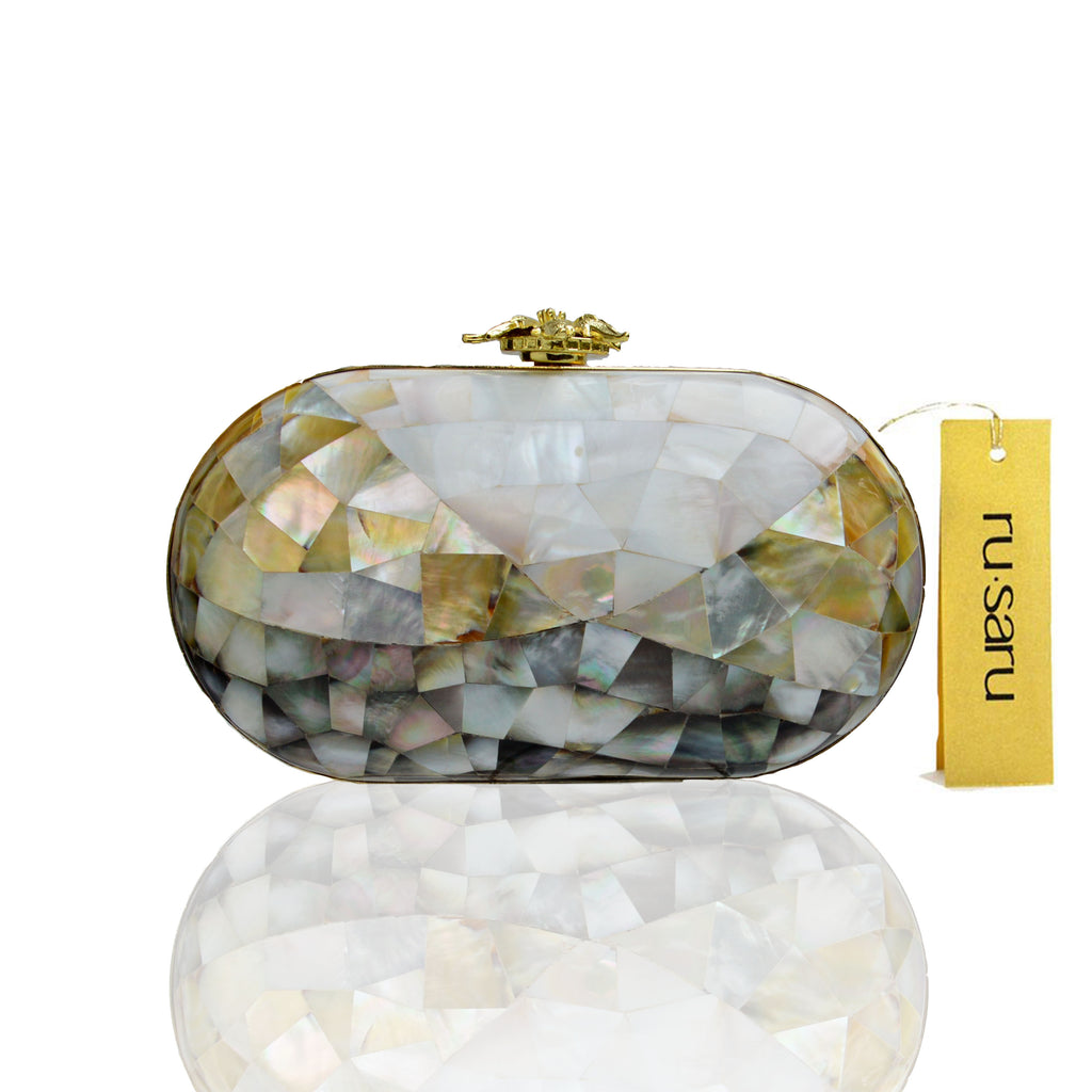 mother of pearl clutch bag