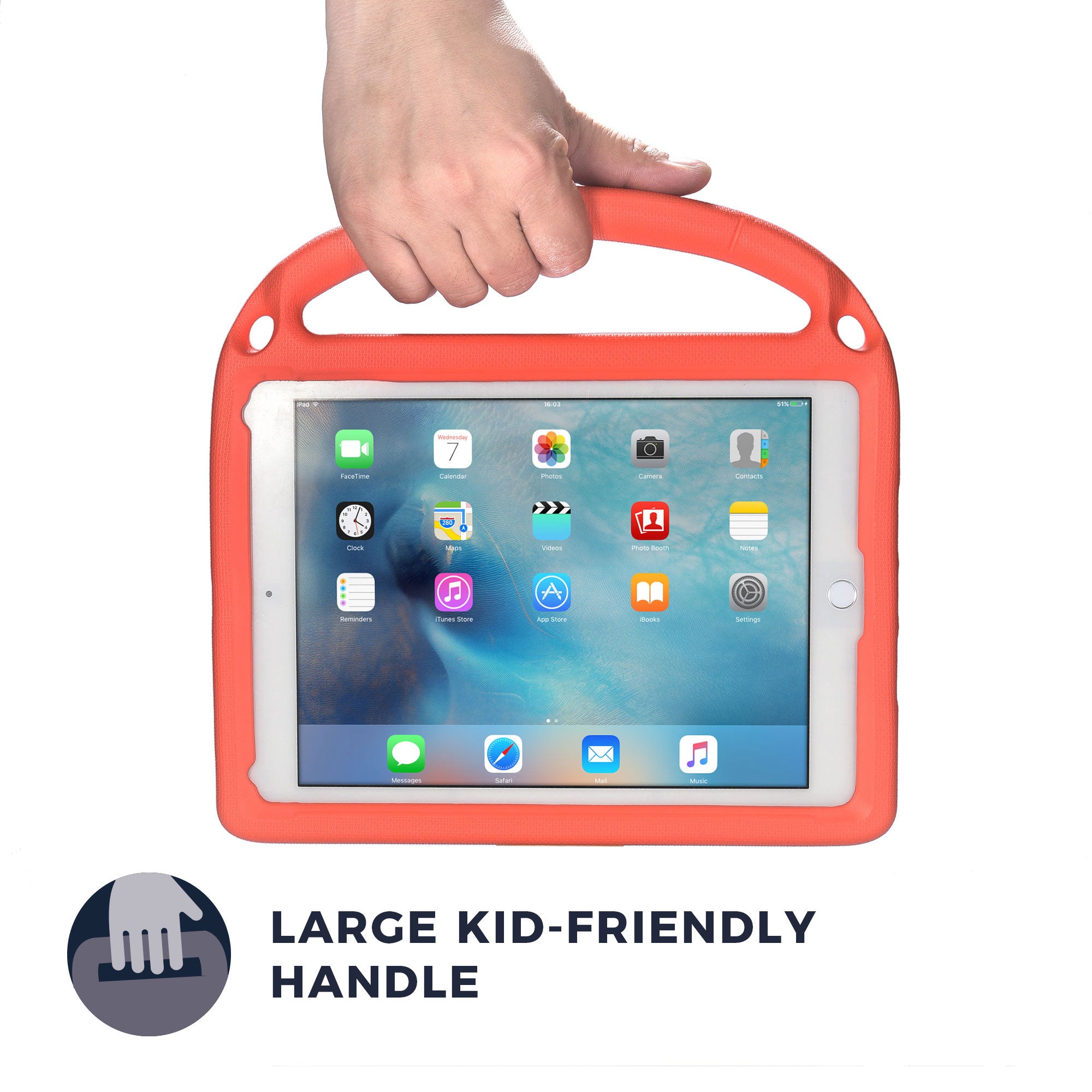 Bam Bino Hero Rugged Case with Shoulder Strap for Apple iPad 6, iPad 5, iPad Pro 9.7, iPad Air 1, iPad Air 2