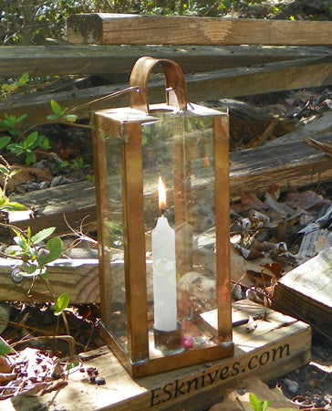 Copper Lantern Surviving with Candles