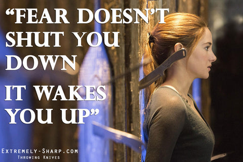 Divergent Quote | Fear doesn't shut you down, it wakes you up.