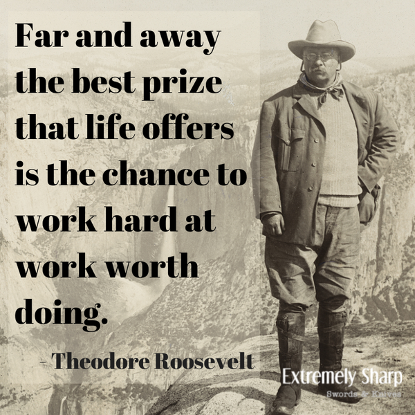 Chance to work hard at work worth doing Teddy Roosevelt quote