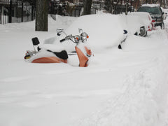 Motorcycle in snow