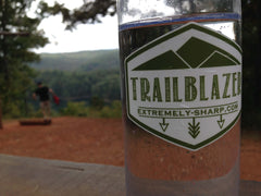 Water bottle on hike with view