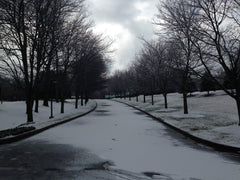 Winter snow on driveway