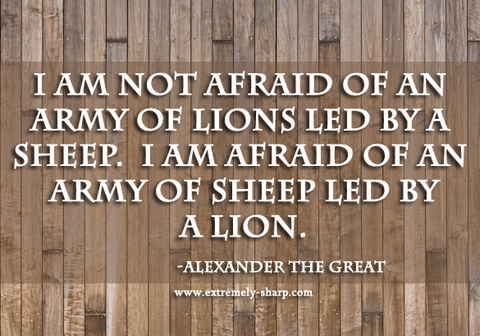 army of sheep led by a lion Alexander the Great quote