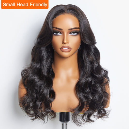 Tedhair 24 Inches 5"x5" Body Wavy Wear & Go Glueless #1B Lace Closure Wig-100% Human Hair