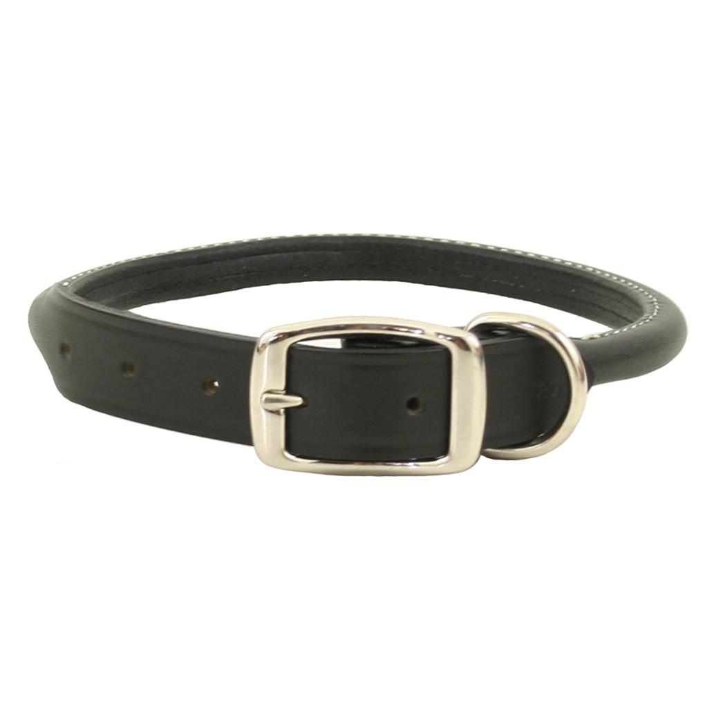 Rita Bean Classic Rolled Leather Dog Collar - Black