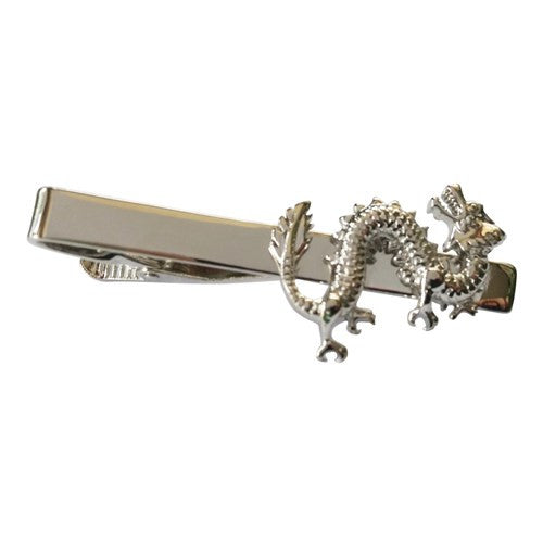 Chinese Dragon Tie Clip Bar Clasp Asian Good Luck Strength
