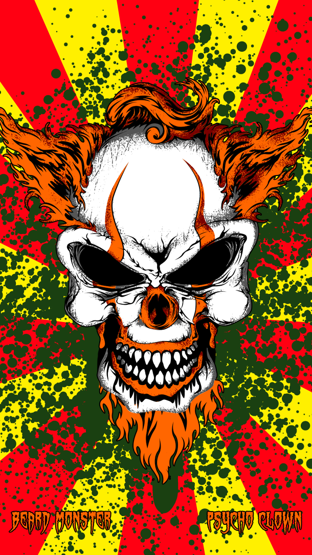 Beard Monster Psycho Clown Mobile Wallpaper