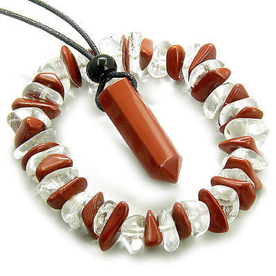 Will Power Talisman Crystal Point Necklace Gemstone Bracelet Set