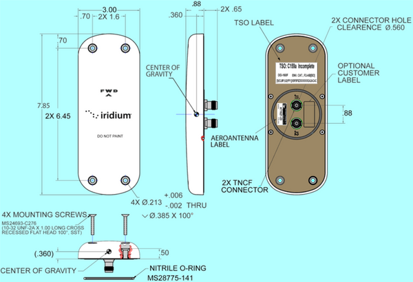 AT1621-23 Aircraft Iridum antenna