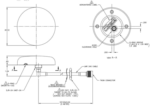 Iridum Permanent Mount Antenna AT1621-5B