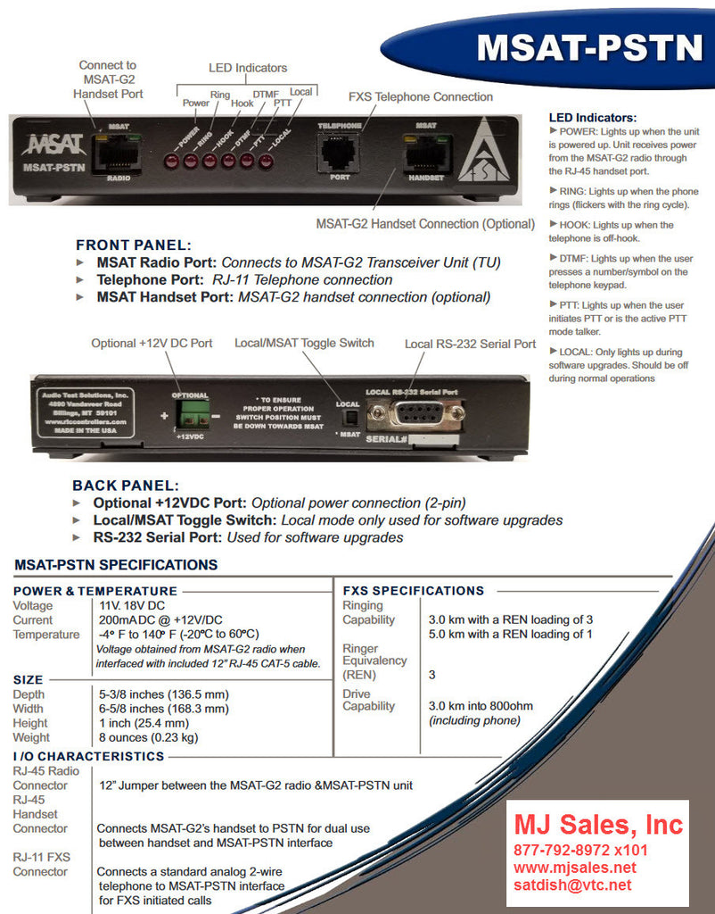 MSAT PSTN www.mjsales.net