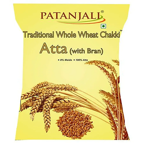 Patanjali Traditional Whole Wheat Chakki Atta with Bran - 2 kg