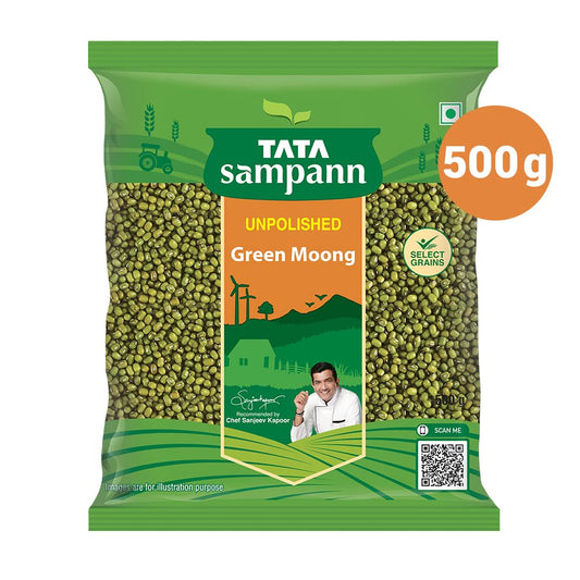 Tata Sampann Unpolished Green Moong Dal (Whole), 500g
