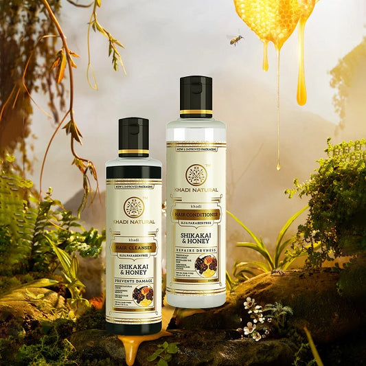 Khadi Natural Ayurvedic Shikakai Honey Hair Cleanser And Hair Conditioner