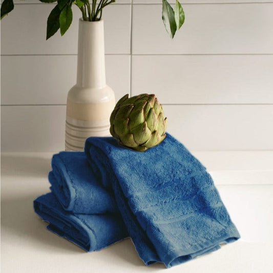 Dark Blue Bamboo Hand Towel | Set of 3