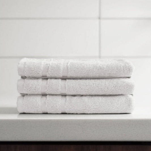 Classic White Bamboo Face Towel | Set of 3