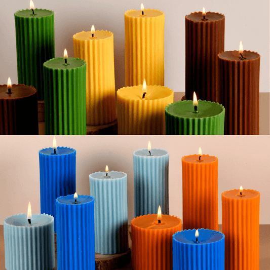 Set of 9 Scented Pillar Candles