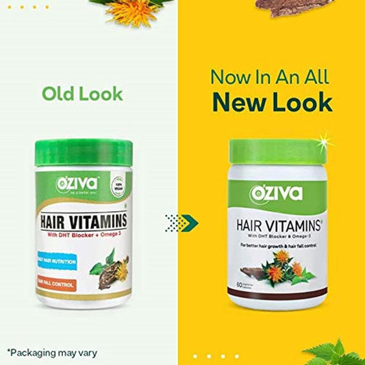 OZiva Hair Vitamins (With Dht Blocker & Omega 3) 60 capsules
