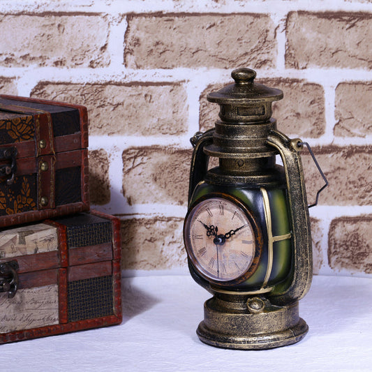 Lantern Vintage Tabletop Clock Showpiece
