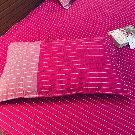 Hot Pink Handloom Cotton Bedsheet |  Double Size