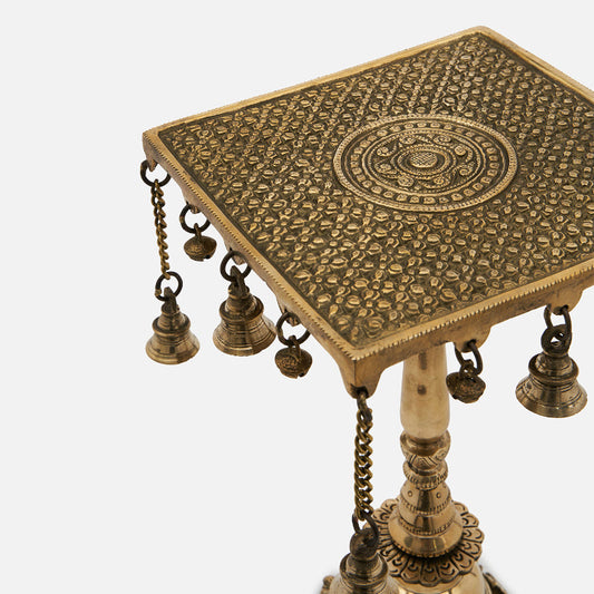 Authentic Brass Stool With Hanging Bells