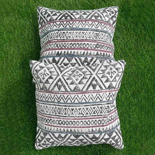 Black Aztec Cushion Covers | Set of 2 | 16x16 Inches