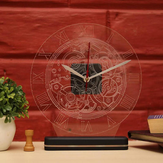 Mechanical Clock Lamp | With Rechargeable Battery