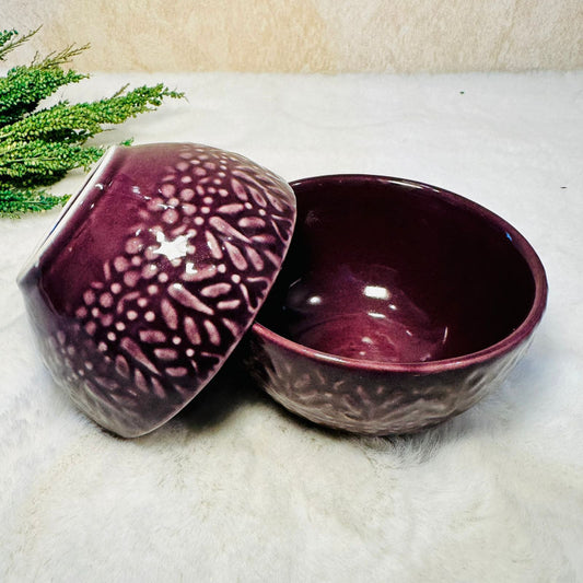 Lilis Dark Purple Small Fruit Bowls | Set of 2