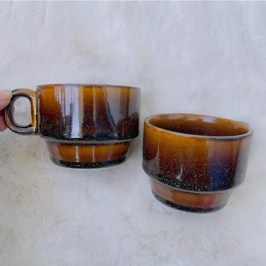 Stackable Tea Cups Monochrome | Multiple Colors | Set of 2