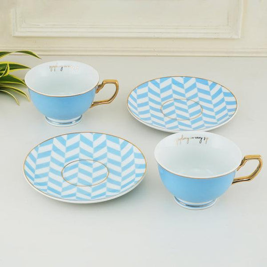Fine Porcelain Ebony Cup & Saucer Set | Set of 2 | Multiple Colors