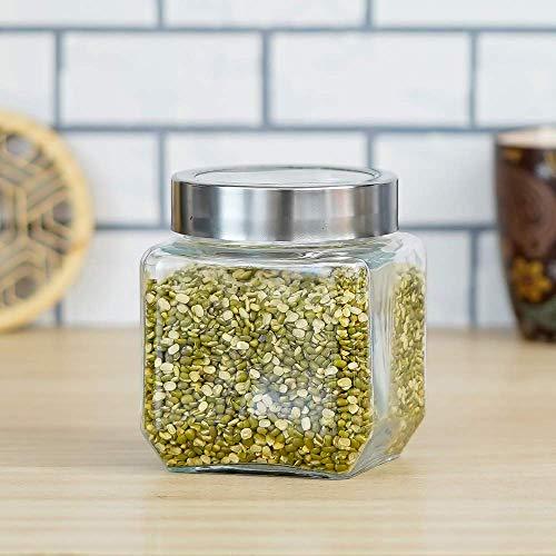 Glass Cuboid Kitchen Storage Jar | 500 ml