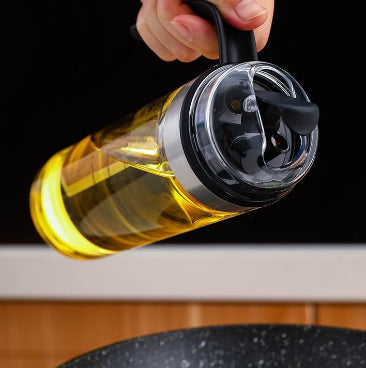 Glass Oil Dispenser Bottle With Silicone Brush |Dropper | 500ML