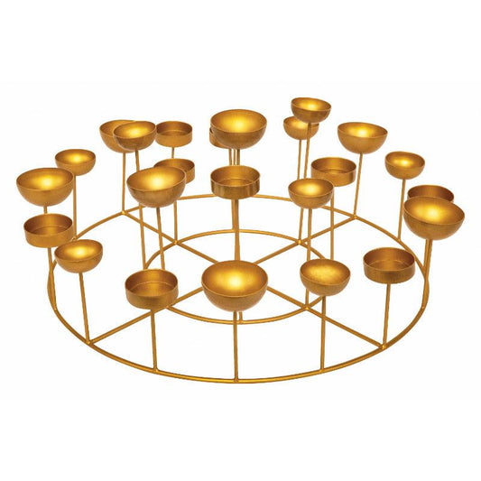 Golden Circular Tea Lights Stand