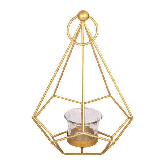 Prism Golden Tea Light Holder