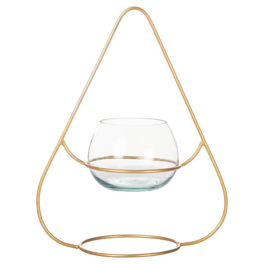 Triangle Tea Light Holder with Glass