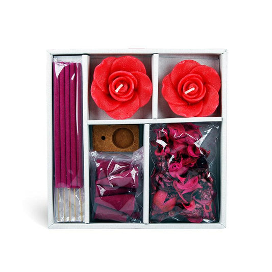 Rose Candle Incense Stick & Potpourri Fragrance Gift Set