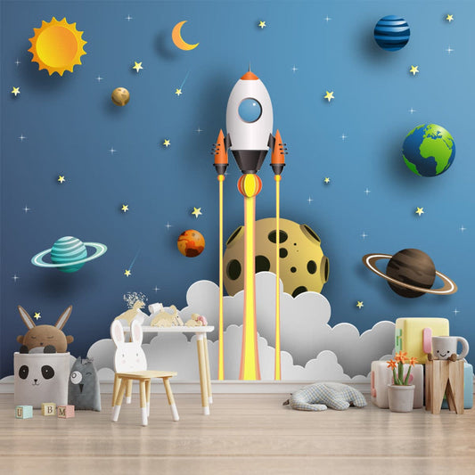 3D Space Theme Wallpaper with Solar System | Multiple Options